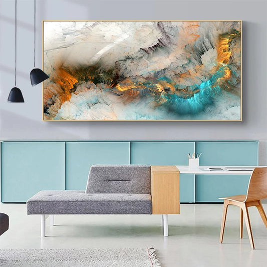 Orange Abstract Painting Framed/Canvas